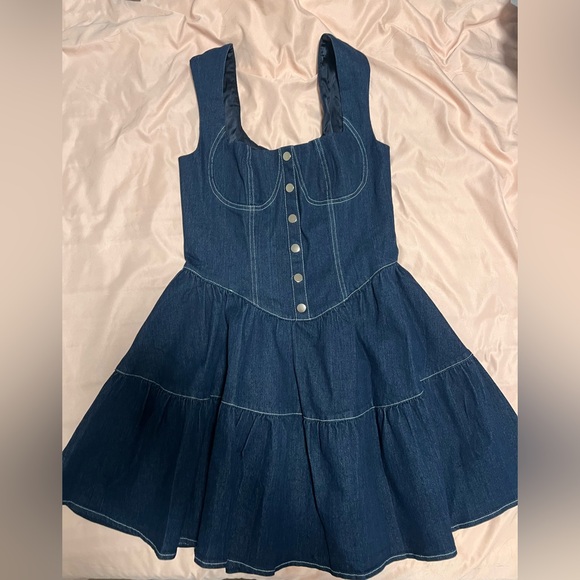 FORE Denim Mini Dress, Size M - Picture 3 of 6